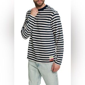 Scotch & Soda Striped Cotton Sweater Navy Cream | Classic Nautical Knit (L)